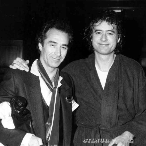 Backstage with Jimmy Page.